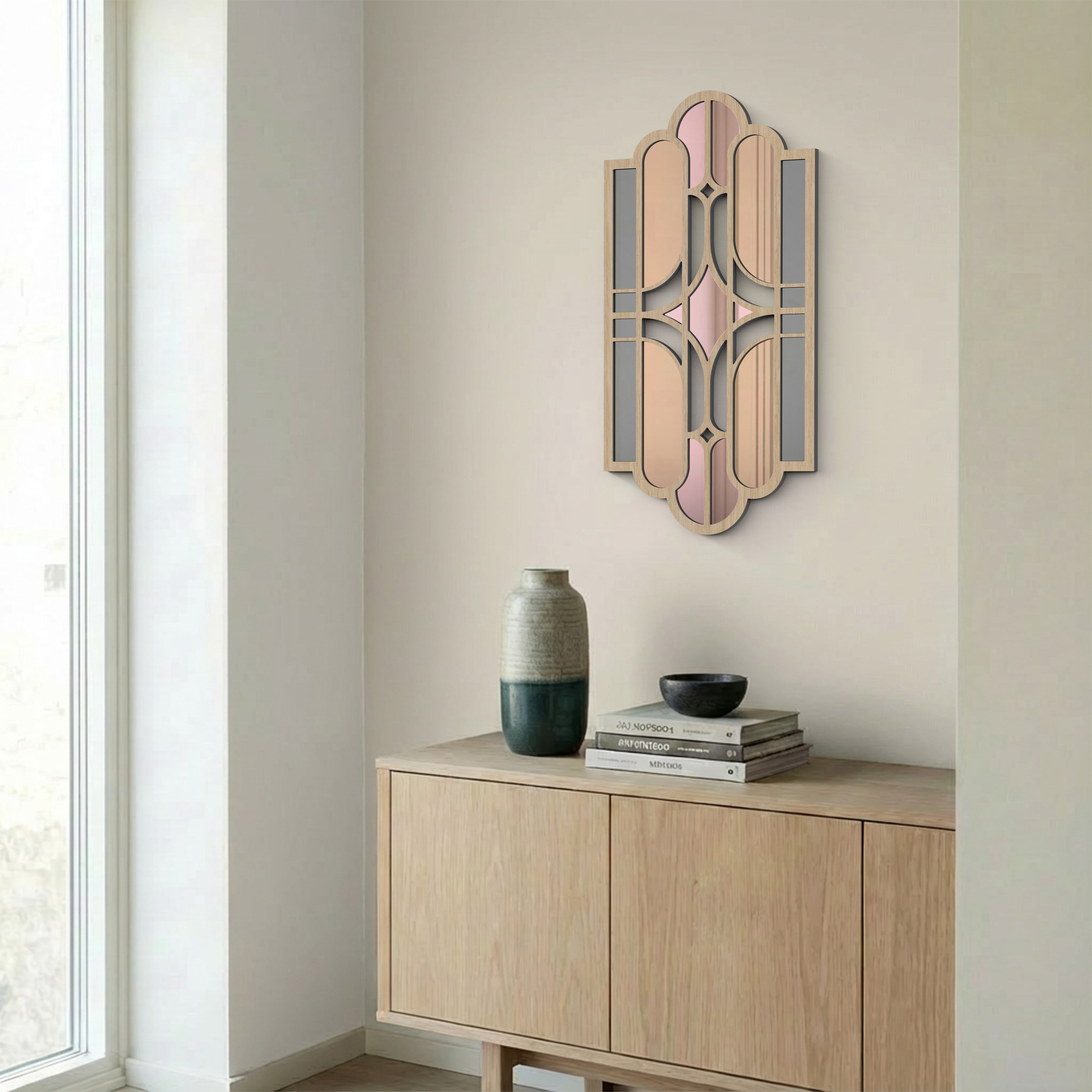 Geometric Color Mirror – Soft Pastels mirror Wall Art