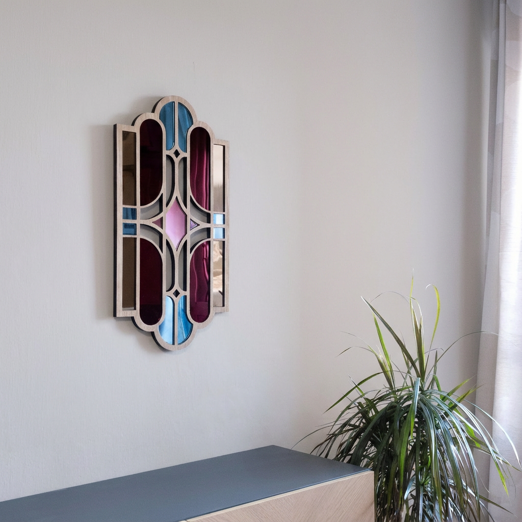 Geometric Color Mirror – Floral mirror Wall Art