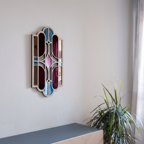 Geometric Color Mirror – Floral mirror Wall Art