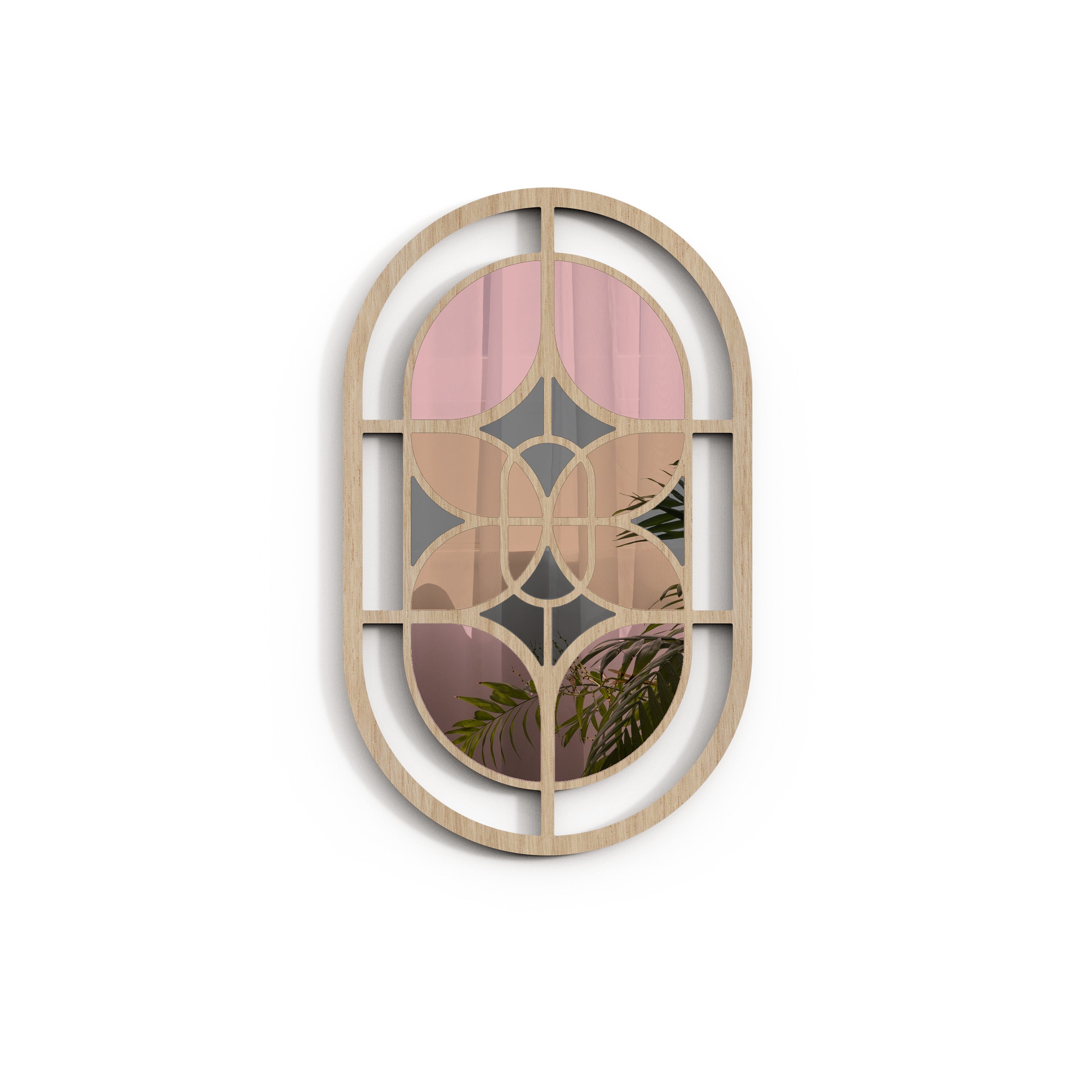 Oval Colored Mirror – Soft pastels mirror Wall Art