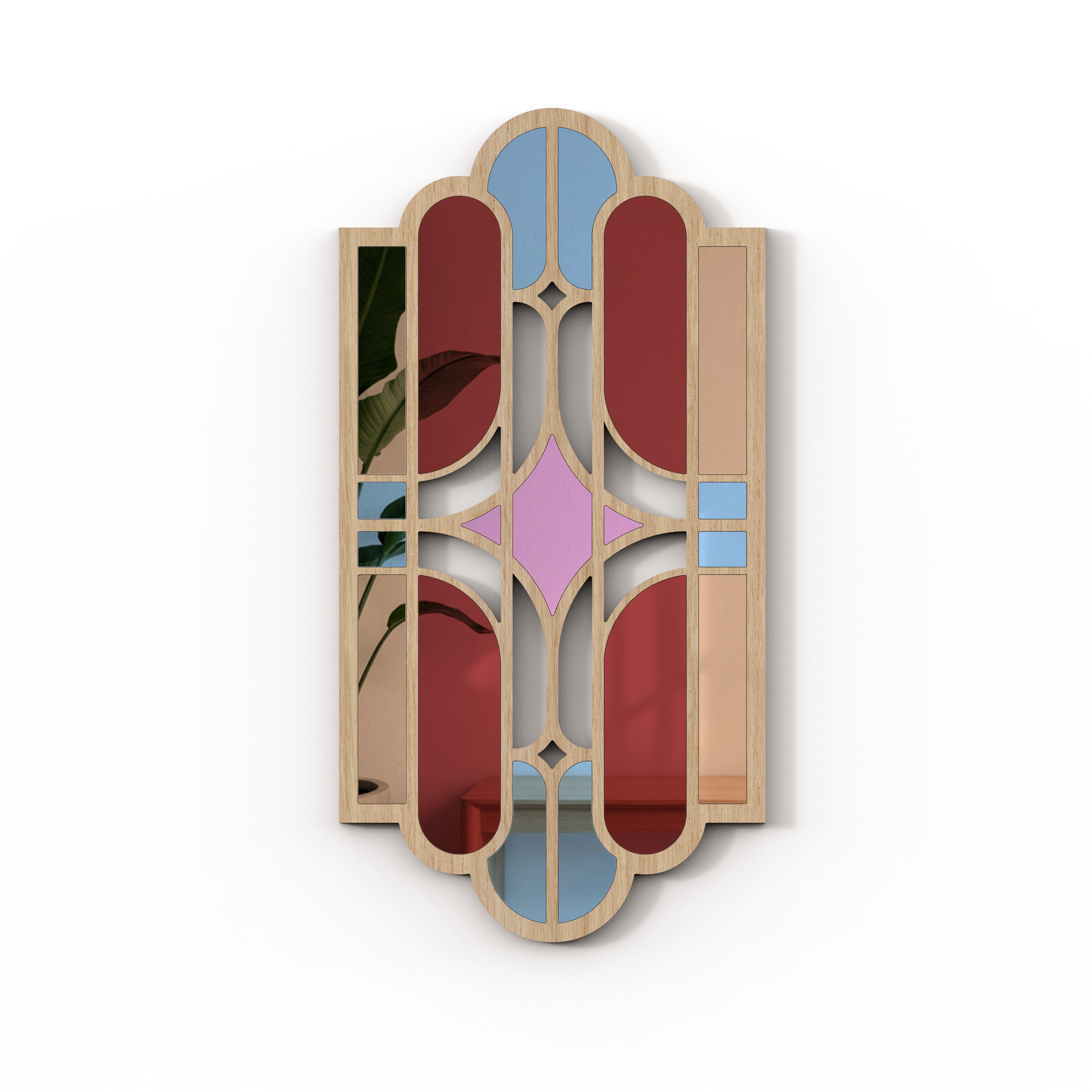 Geometric Color Mirror – Floral mirror Wall Art