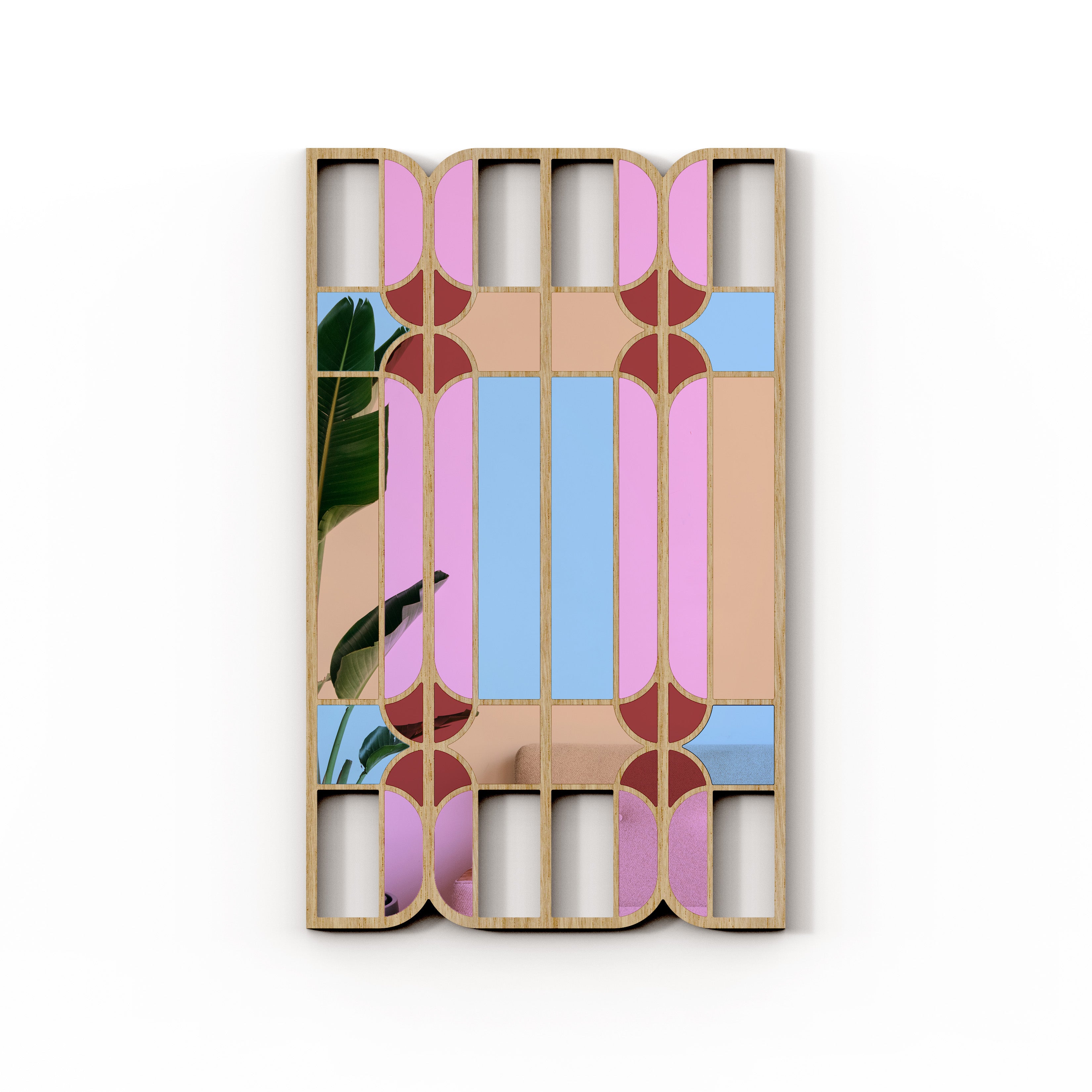 Square Patterned Mirror – Floral mirror Wall Art